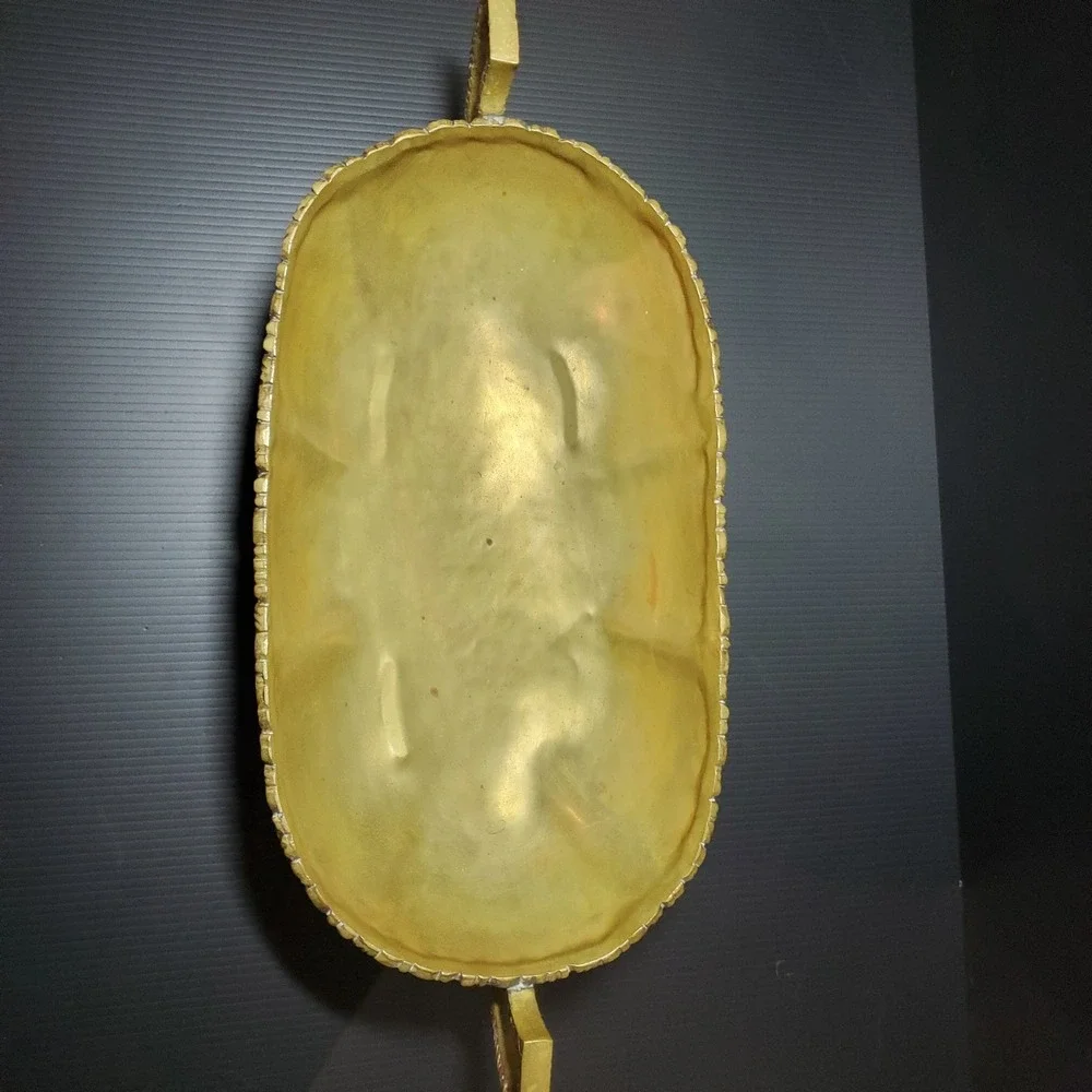 Vintage Hecho En Mexico Copper and Brass Centerpiece Dish‎ Ornate Footed